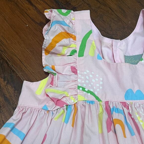 Eleanor Rose 3-4y Rainbow Lacey Top Neon Lucky Novelty Pink St Patricks Day - Picture 4 of 7